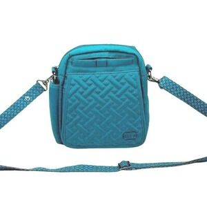 Lug Flapper SE Convertible Crossbody Bag Teal Quilted Travel Organizer